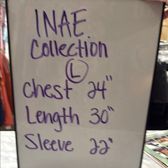 INAE Collection Lagenlook Black Tab Sleeve Wide Collar A-Line Tunic Top Large - Picture 2 of 11